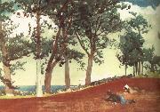 Winslow Homer Houses and trees oil on canvas